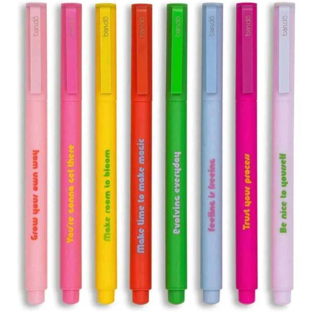 Colorful felt tip pens set of 8 fine point markers for journaling and note takin